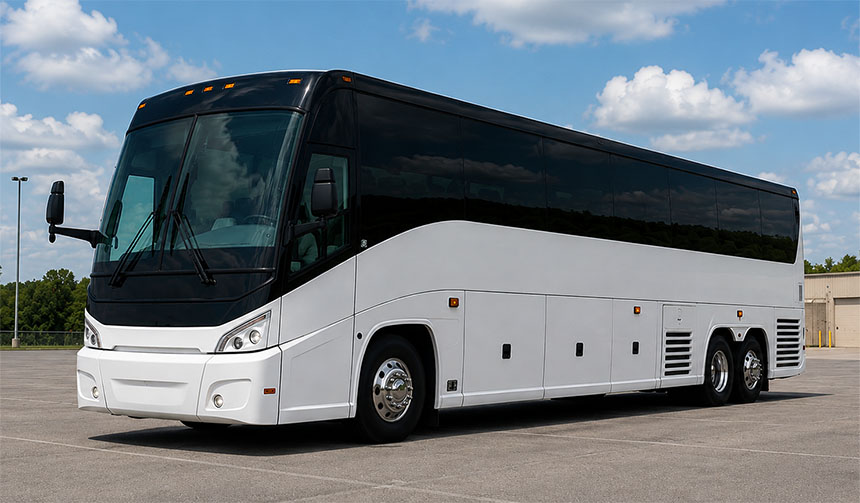 56-passenger charter bus available for charter in College Station, TX